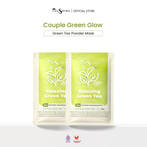 Laushine Couple Green Glow - Bundling Masker Wajah Varian Greentea