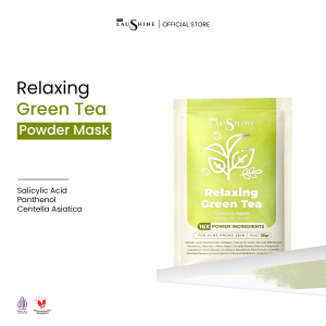 Laushine Masker Wajah Green Tea - Perawatan Wajah Berjerawat & Melembutkan