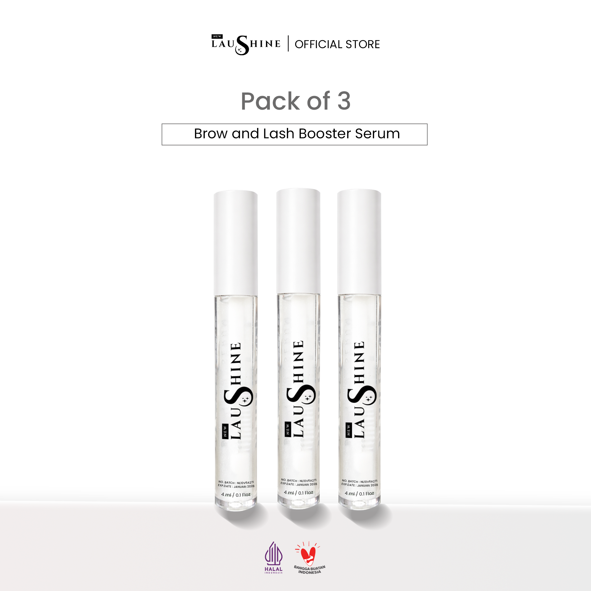 Laushine Bundling 3pcs Brow and Lash Serum Booster