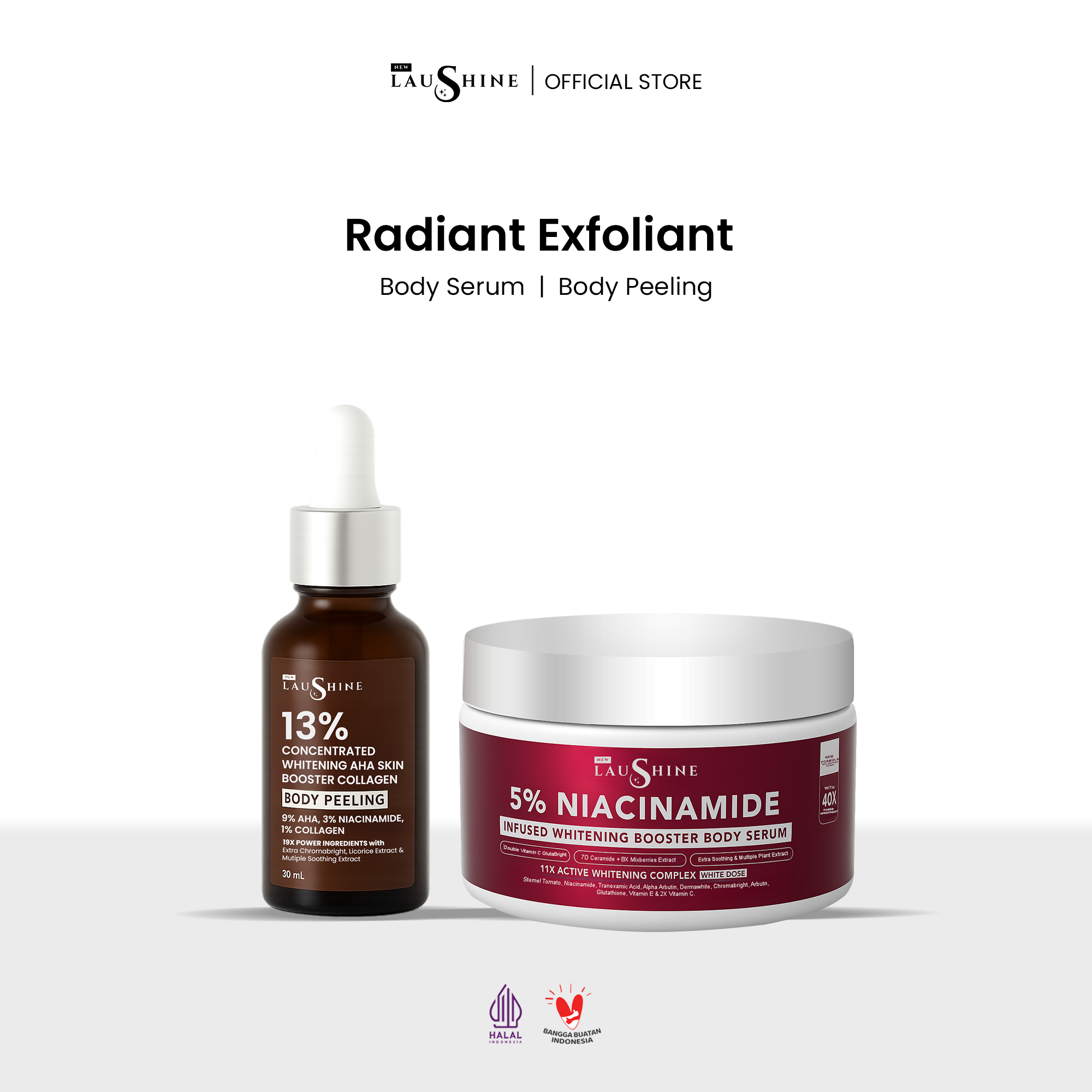 Laushine Bundling Radiant Exfoliant - Body Serum & Body Peeling