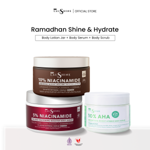 Laushine Shine & Hydrate - Body Serum + Body Lotion Jar + Body Scrub